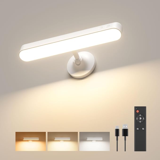 Rechargeable Battery Operated Wall Sconces 7500mAh, Wall Lights for Bedroom by WelcometoPopoIron
