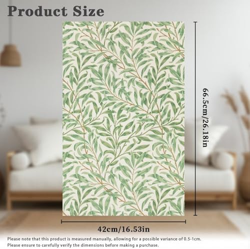 2/Pcs Breathable Headrest Cover - Fresh Green Willow Leaf Print Polyester Fabric, Easy to Install Wear Resistant Protector with Non-Slip & Fixing Nails for Home/Office (26x16 Inch) - Image 6