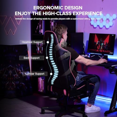 GTPLAYER Gaming Chair with Footrest Speakers Video Game Chair Bluetooth Music Heavy Duty Ergonomic Computer Office Desk Chair - Image 7