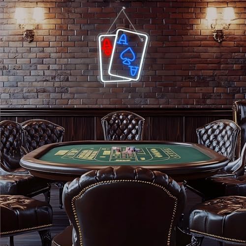 Playing Cards Neon Sign Blue Red Poker Neon Signs for Wall Decor - Image 3