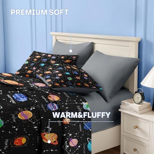Nesker Full Comforter Set for Boys, 7 Pieces Galaxy Space Bedding for Kids - Image 6