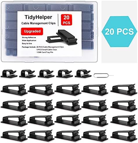 TidyHelper 20 PCS Cable Management Clips, Black, for Multiple Cords - Image 6