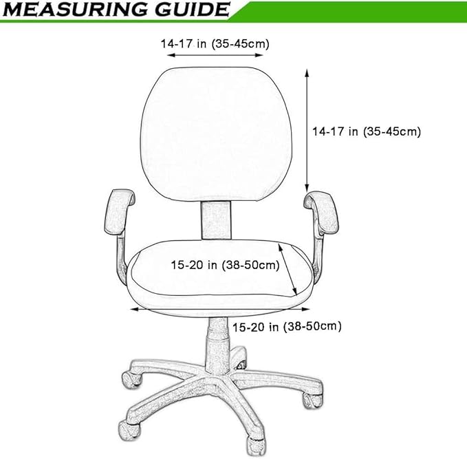 Smiry Office Computer Chair Covers for Desk Rotating Chair Protector | Stretch Jacquard Removable Washable Universal Slipcovers, Seat + Backrest Cover, Emerald Green - Image 5