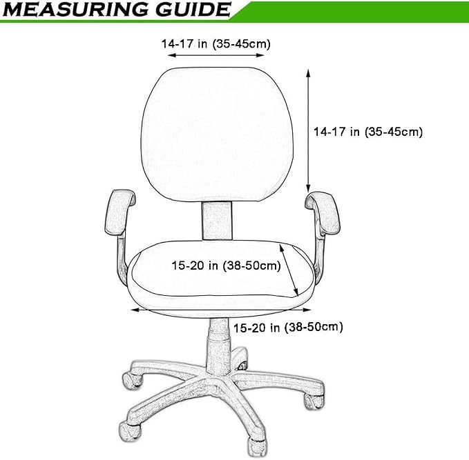 Smiry Office Computer Chair Covers for Desk Rotating Chair Protector | Stretch Jacquard Removable Washable Universal Slipcovers, Seat + Backrest Cover, Chritsmas Green - Image 5