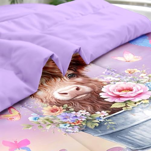 Pamnest Queen Comforter Set with Sheets, 7 Pieces Highland Cow Bedding - Image 5