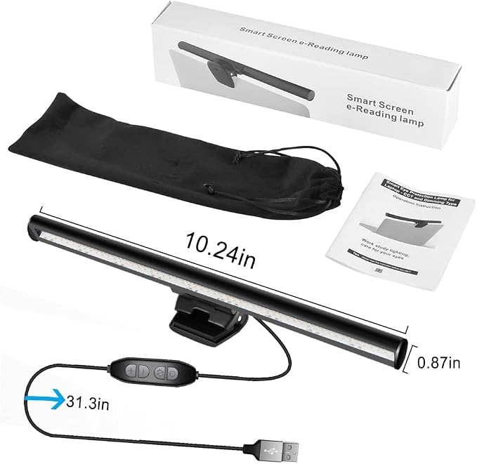 skybess Monitor Lamp Bar for Laptop, USB e-Reading LED Monitor Light Screenbar Task Light for Office/Home, Adjustable Brightness/Color Temperature, No Screen Glare for Eye Protection, Save Space - Image 7