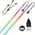RGB Strip Light for PC Case, 2x19.7in 60LEDs Addressable LED Strip for Motherboard 5V 3-Pin Header Gaming Case DIY Lighting by niccryle