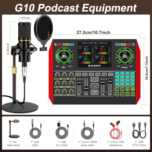 TENLAMP G10 Creator Podcast Equipment Bundle with Microphone - Image 2