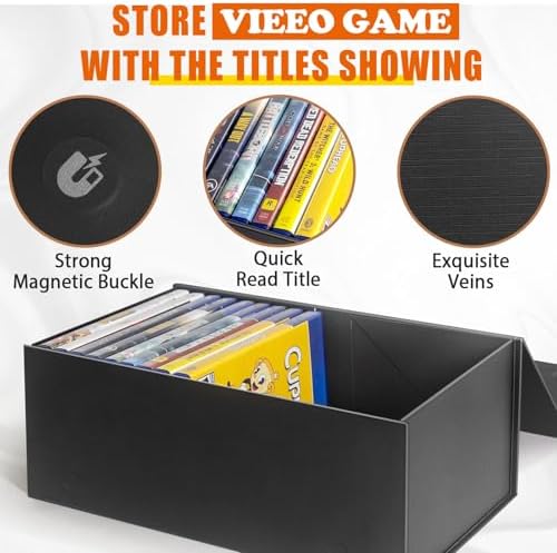 Video Game Storage Boxes, Blu-Ray Storage Boxes, Magnetic Video Game Box Protector Case, Store Up to 20 Cases – 1 Pack - Image 3