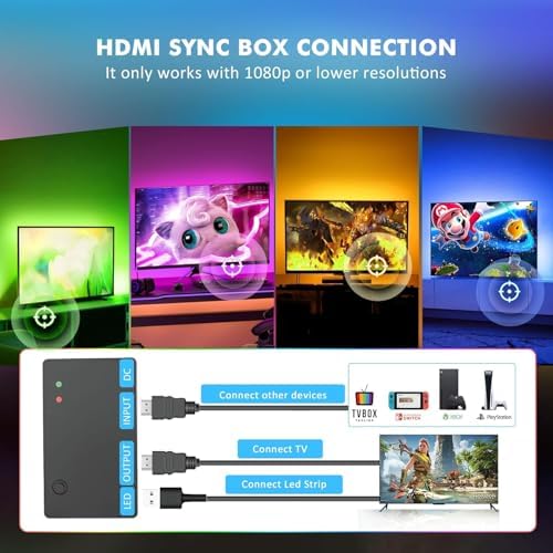 Nexillumi HDMI LED Lights for TV, 32.8ft TV LED Backlight for 70-100 Inch, RGB LED Strip Lights Behind TV, APP Remote Control Music Sync TV Led Lights for Bedroom - Image 5