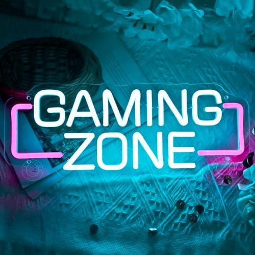 SYLHOME Gaming Zone Led Neon Light Sign Gamer Game Room Man Cave Wall Decor - Image 6