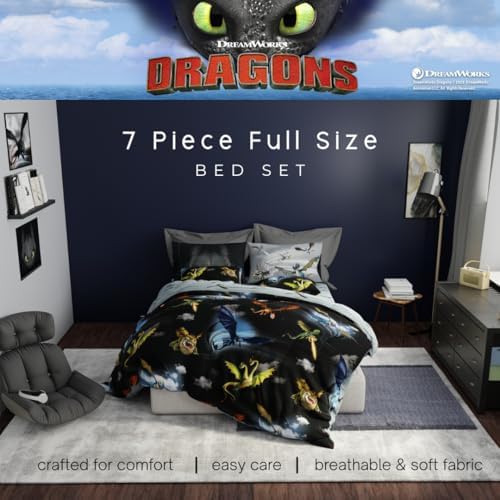 How to Train Your Dragon Kids Bedding Super Soft & Cozy Reversible Microfiber Comforter and Sheet Set with Sham, 7 Piece Full Size, (Officially Licensed Product) By Franco - Image 4