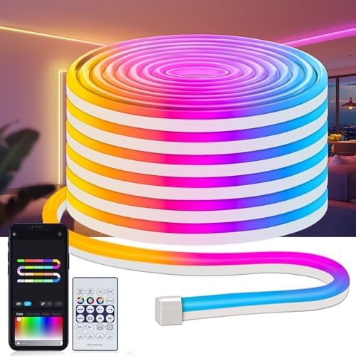 32.8Ft LED Neon Rope Lights, RGB Built in Chip Neon Strip Lights by Danhh