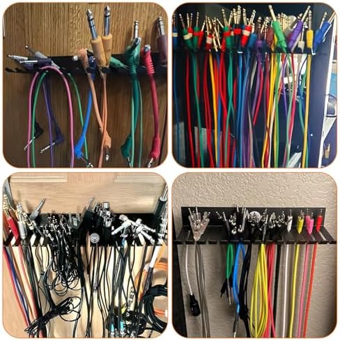 2-Pack Wall Mountable Cable Hanger and Organizer, 19 Slots 5.5-9.5mm Heavy-Gauge Steel Cord Rack with Mounting Screws for Audio/Guitar/XLR Cables, Studio & Office Cord Management - Image 7