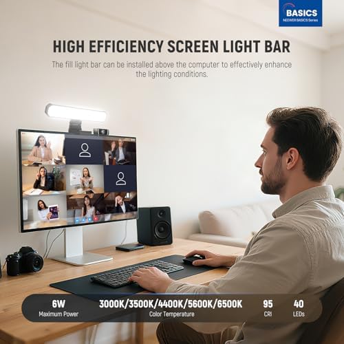 NEEWER Basics Monitor Light Bar, 6W Bi Color Dimmable LED Lamp with Stand/Remote/Touch Control for Home Office Desk Video Conference Lighting Computer Laptop Webcam Zoom Gaming Streaming Reading, L10 - Image 3