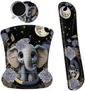 Ergonomic Mouse Pad with Wrist Support Gel Mouse Pads and Upgrade Keyboard Wrist Rest Pad Set, Coasters Non-Slip PU Base Mouse Mat for Office Gaming Computer Laptop Home, Flower Elephant by Dikoer