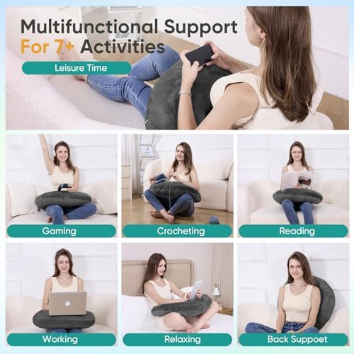 Reading Pillow for Gaming, Lap Desk Pillow Crochet Pillow Ergonomic Arm Support for Sitting in Bed or Couch, Pain Relief and Fatigue for Gaming, Reading, Crocheting, Playing & Working - Image 2