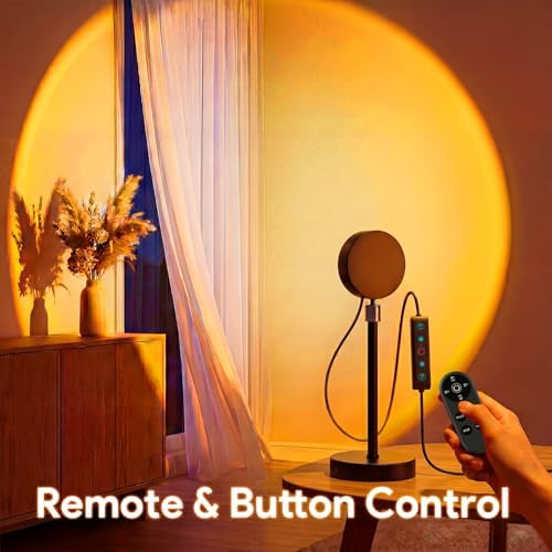 Sunset Lamp Projector Led Lights with Remote ,APP Push Button Control Night Light RGB Lights Sun Sunlight Sunrise Lamp 360° Rotation Mood Lighting Home/Room Decor Gifts for Women,Desktop Multicolor - Image 3