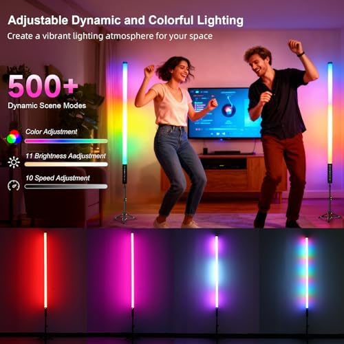 2 Pack 3ft RGB Tube Light Portable 5000mAh Battery Powered LED Light Stick with Stand, Music Sync, Ambient Lighting for Video Studio Photography DJ Bar Stage Club Party Wedding Gaming Rooms - Image 2