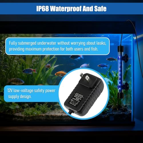 LED Aquarium Light with IP68 Waterproof and Memory Function Submersible Fish Tank Light with Remote and 16 Colors 11 Inches Brightness Adjustable Underwater Light Bar for Fish Tank Aquarium - Image 4