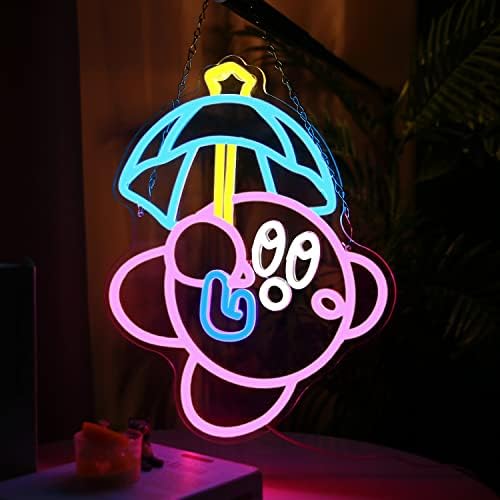 Gaming Neon Sign USB Powered for Game Room Decor, Japanese Anime Neon Sign Dimmable LED Neon Light Sign for Kids Room Man Cave Wall Art Birthday Gift Kirbee 16.1 * 12.8 Inches - Image 6