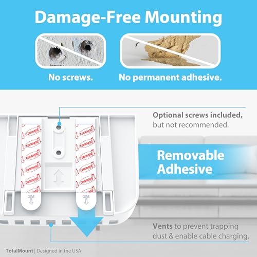 TotalMount Drop-Free Remote Holder – Removable Adhesive Strips – L White - Image 4