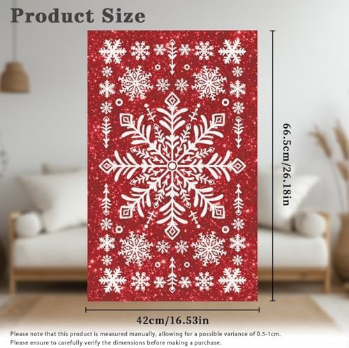 Christmas Decor Snowflake 2/Set Recliner Headrest Protector 26x16 Inch - Durable Polyester Cover, Water-Resistant & Breathable with Anti-Slip Base, Easy-Install Includes Nails - Image 6