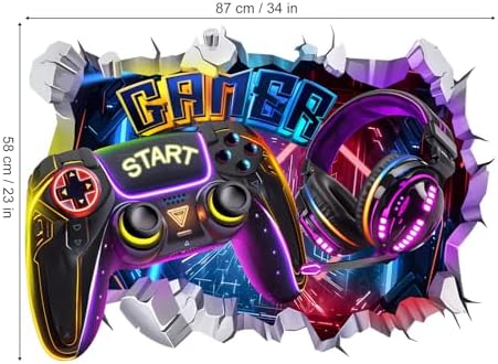 decalmile Gaming Gamer Controller Video Game Boys Wall Decals Stickers - Image 4