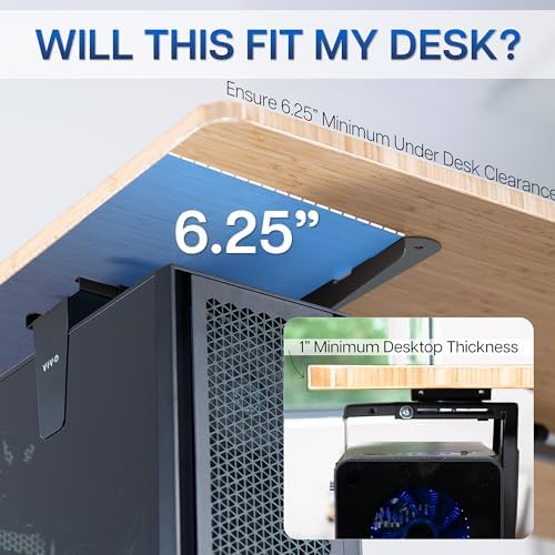 VIVO Black Large Under Desk and Wall Office PC Mount, MOUNT-PC01L - Image 6