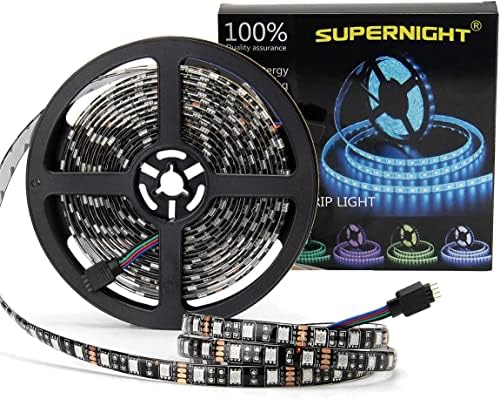 SUPERNIGHT Waterproof RGB LED Light Strip, 16.4ft 300LEDs for Bedroom by SUPERNIGHT