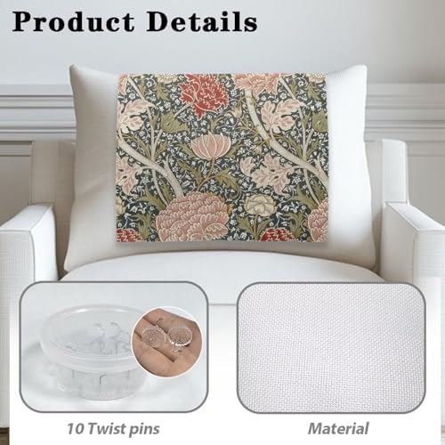 Soft Recliner Headrest Cover 2 Pack, Hydrangea Tree Branch Print - Image 4