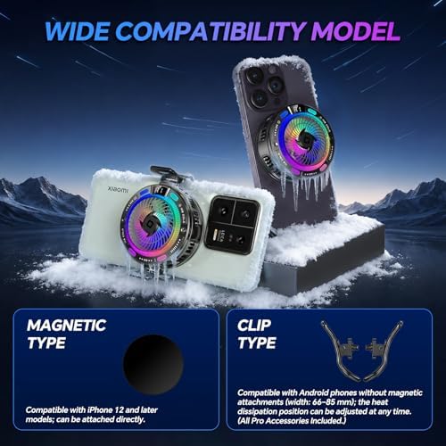 Phone Cooling Fan,Phone Cooler for Gaming,Cell Phone Fan,AI Smart Control - Image 6