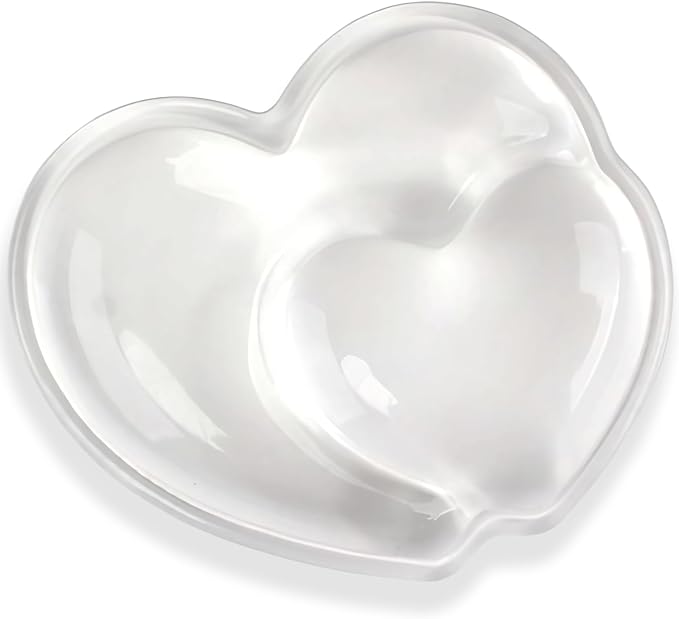 Gel Wrist Rest for Keyboard and Mouse Transparent White Heart Elbow Pad Cushion Ergonomic Cute Clear Cool Mouse Wrist Pad Silicone Non-Slip Support for Computer Gaming Home Office Hand Pillow by WFCYGL
