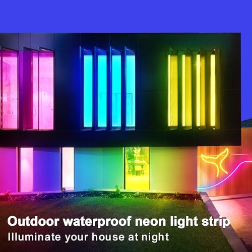 segrass 100ft LED neon Lights with Remote APP Control IP65 Waterproof Flexible Neon LED Strip Lights 24v RGB LED neon Rope Lights for Bedroom Room Outdoors Decor（2 Rolls of 50ft - Image 5