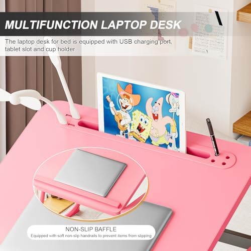 Laptop Desk for Bed, Adjustable Laptop Stand with 5 Different Angles - Image 3