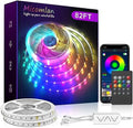 Micomlan 82Ft/25m LED Strip Lights, Music Sync Color Changing RGB LED Strip Built-in Mic, Bluetooth APP Controlled Home Lighting for Living Room Kitchen (APP+Remote+Mic+Music) by Micomlan