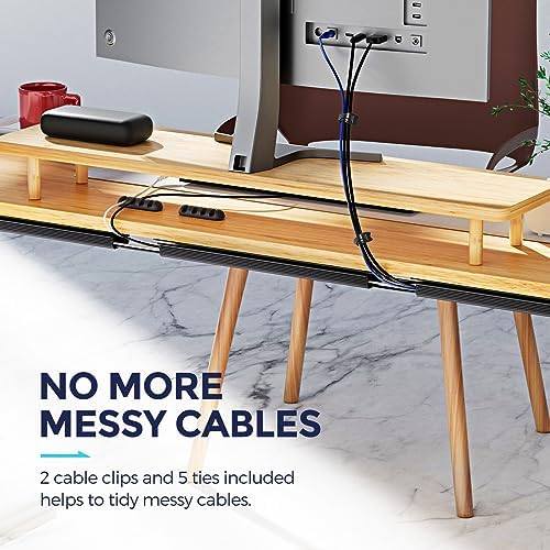 Delamu 2 Pack Safe & Tidy Cable Management Solution - Protect Kids & Pets with Home & Office Cable Management Under Desk, Cable Organizer, Cable Management Kit, Cord Organizer for Desk, 15.7in x 2 - Image 4