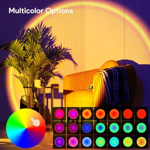 Bavcieu Sunset Lamp Projection Led Lights with Remote,APP Multicolor Night Light 360° Rotation Rainbow Lights 4 Modes Setting for Photography/Selfie/Party/Home/Living Bedroom Decor, Gifts for Women - Image 4