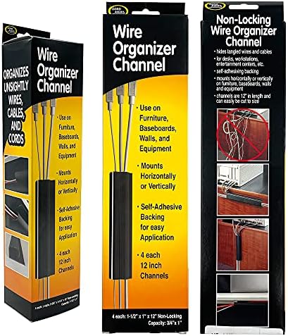 Electriduct Large J Channel Cable Raceway Self Adhesive Desk Cord Organizer and Wire Manager for Computer, Gaming and Entertainment Centers - Black - 46" - 2 Pack - Image 5