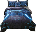 JQinHome Twin Gamer Comforter Set for Boys,6 Piece Bed in A Bag 3D Video Game Bedding -All Season Soft Microfiber Down Alternative Comforter Gamer Bedding Sets for Kids by JQinHome