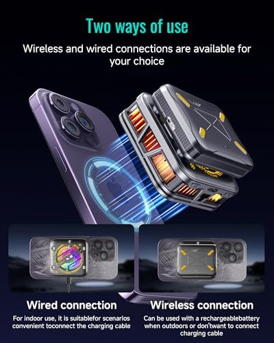 Magnetic Phone Cooler with 2500mAh Detachable Battery, Low to 15.8°F Radiator Wireless Fan with AI Temp Control & RGB, Compatible with iPhone 16/15/14/13/12 Series, Samsung, and Most Smartphones - Image 4