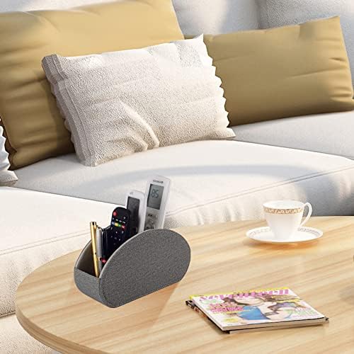 Remote Control Holder,TV Remote Caddy/Box with 5 Compartments,Bedside Table Organizer for Controller,Glasses,makeup brushes,jewelry and Media Player,Pen/Pencil Storage (Grey) - Image 7