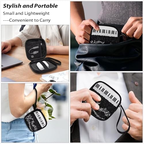 Piano Key Musical Notes Earphone Earbuds Case Portable Earbuds Carrying Case Phone Accessories Organizer with Handle for Earphone - Image 7