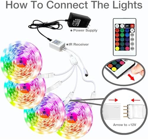 phopollo 400FT LED Strip Lights RGB Color Changing for Bedroom - Image 3