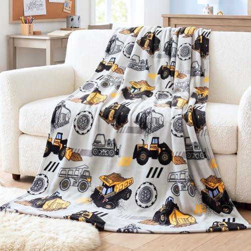 Franco Tonka Construction Trucks Kids Throw Blanket, 46 in x 60 in, Soft Cozy Decorative Blanket for Couch, Bed, or Travel (Officially Licensed Product) by Franco