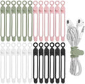 24Pcs Silicone Cable Ties, Cord Organizer Cable Management-Multi by ELECTRONICSORGANIZATION