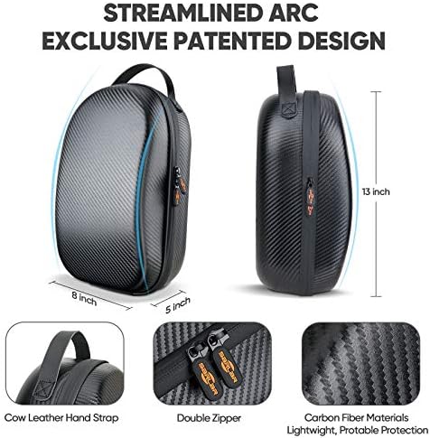 sarlar Carrying Case for Meta Quest 3S/Quest 3/Quest 2 VR Headset, Controller, Original Head Strap, Carbon Fiber Hard Shell Pouch with Lightweight Portable Protection for Travel Storage - Image 6