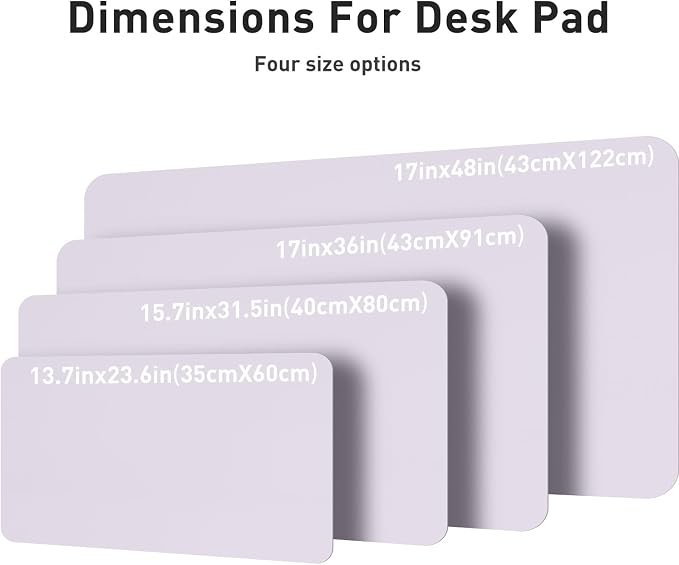 Aothia Large PU Leather Desk Pad Protector – Non-Slip Mouse Pad & Writing Mat for Office/Home, Waterproof, Easy to Clean (Soft Lavender, 23.6" x 13.7") - Image 5