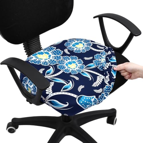 Smiry Stretch Printed Office Computer Desk Chair Seat Covers | Stretch Fit, Soft Fabric Universal Rotating Chair Cover, Washable Removable, Anti-Dust Seat Cushion Protector by Smiry