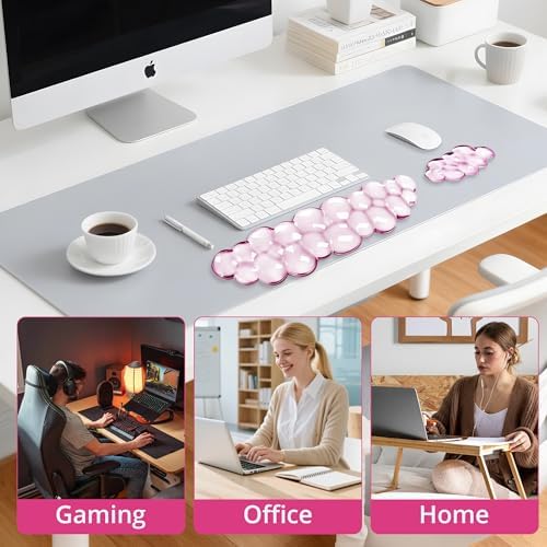 Cloud Wrist Rest Gel Set — Ergonomic Cloud Wrist Rest Keyboard and Mouse, Non-Slip Desk Accessories for Office and Home（Pink） - Image 6